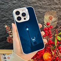 H-Hollow Knight Cartoon Phone Case For Iphone 17 16 15 14 Pro Max Xr Air Plus Black Silver Hard Shell Cover iPhone 15 Pro