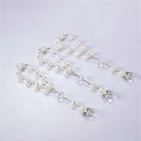 ABBY-60 Pcs Baptism Acrylic Rosary Beads Mini Rosaries Angel With Organza Bags For The First Communion Baptism Party Favors