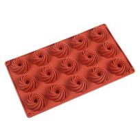 ABBY-Mini Spiral Shaped 15 Cavity Silicone Cake Molds Baking Dessert Mousse Cake Decorating Moulds Cake Chocolate