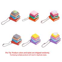 3D Printed Stacked Book Fidget Clicker Keychain Cute Mini Book Stack Sensory Fidget Toy for Kids Adults Backpack Pendant Charm
