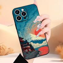 Fuji Mountain Sunset Landscape Printed Phone Case Suitable for iPhone 17 16 15 14 13 12 11 Pro/Max/Plus Anti Drop and Anti Shock iPhone AIR juoda