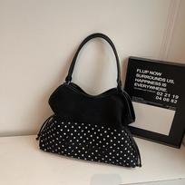 Fashi Y2K New Leopard Print Polka Dot Pattern Large-capacity Single-shoulder Bag Cute Drawstring Buckle Tote Bag for Ladies juoda