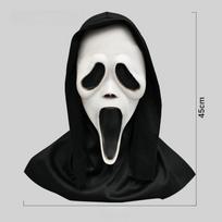 Sinister Scream White Ghost Mask Latex Scary Accessory For Halloween And Events White Ghost