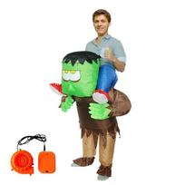 Premium Quality Frankenstein Costume Scary Halloween Inflatable Blow Up Suit For Parties