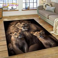 Wild Animal Cartoon Area Rug – Tiger Lion Design Carpet for Living Room & Bedroom | Home Sofa Decor, Kids Non-Slip Play Mat 60x90cm(23x35in)