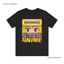 Anime Warning T Shirt Talking About Lover Short vintage Washed fashion Versatile Slightly Stylish Stretched streetwear graphic S įvairiaspalvis