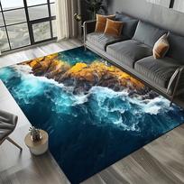 Ocean Beach Reef Nature Design Area Rug – Non-Slip Carpet for Living Room & Bedroom | Home Sofa Decor, Kids Floor Mat 60x90cm(23x35in)