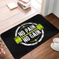 Barbell Muscle Man Silhouette Door Mat, Non-Slip Fitness Welcome Mat for Bedroom Living Room Gym Garage Entrance Carpet 40x60cm