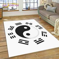 Yin Yang Harmony Area Rug – Nature-Inspired Circle Design for Bedroom or Living Room, Serene Zen Decor for Mindful Spaces 60x90cm(23x35in)