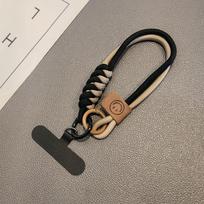 British Style Contrast Color Braided Cotton Rope Phone Lanyard Short Handheld Pendant Hanging Rope Wrist Phone Chain for Women juoda