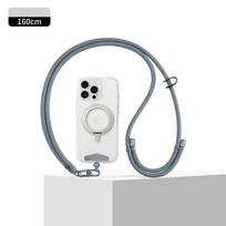 Dopamine Mobile Phone Lanyard Adjustable Neck Diagonal Span Mobile Phone Rope Strap Stainless Steel Gasket Braided Rope white