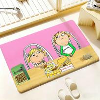 C-Charlie and Lola anime Floor Mat Bedroom Living Room Flannel Door Mat Non-Slip Home Decor 40x60cm