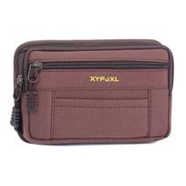 Phone Holder Men Waist Pack Bum Bag Men Wallet Pouch Gym Fitness Mobile Phone Bags  Coin Purse chaki