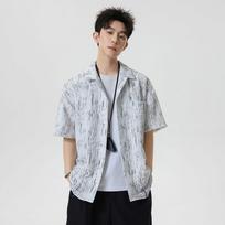 Men's Minimalist Aesthetic Lightweight Streetwear Shirt M balta