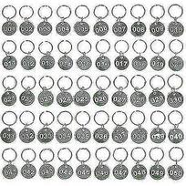 1-100 Numbers Key Chain Numbers Tags Locker Gym Key Rings Engraved Number With Key Rings Key Ring Aluminum Numbers Tag