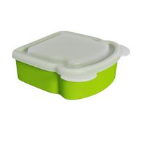 Airtight Portable Lunch Box Toast Shaped Prep Keeper Silicone Sandwich Box  For Camping žalia