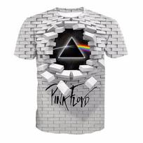 3D Skaitmeninė Spauda Trumpomis Rankovėmis Laismi Marškinėliai Pink Floyd Apvalia Kaklo Iškirpte Poroms Vasariniai T-shirt'ai S