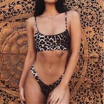 Bikinis Moteriški maudymosi kostiumėliai Leopardas Bikiniai Seksualus Biquini Maudymosi kostiumėlis Push Up Maudymosi kostiumėlis Moteriški paplūdimio drabužiai Maudymosi bikiniai moterims M rožinė