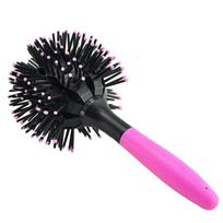 Plaukų šepetys Magic Hair Comb 3D Apvalus Plaukų Šepetys 360 laipsnių Kamuoliukų Masažo Šukos Moterims Stiliaus Įrankiai Kirpykla rožinė