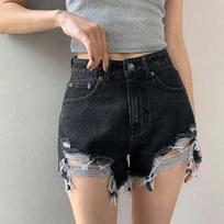 Women's Denim Shorts Ripped Holes Raw High Waist Sweet Casual Pants Plus Size Women's Clothing Summer Street Trend Dancing Sexy L juoda