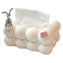 Cloud Tissue Box Minimalist Bubble Tissue Holder Creative Cotton Candy Design Tissue Organizer Living Room Kitchen Decoration white