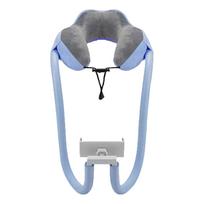 Neck Pillow Phone Holder U Shaped Pillow with Lazy Phone Bracket for Travel Office Light Blue Free
