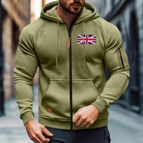 Men's  Leisure  Long Sleeves  Zipper  Hooded Hood  Hoodie  Coat  Hooded Hood L armijos žalia spalva