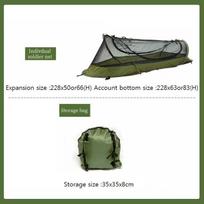 Outdoor Single-Person Tactical Tent Mosquito-Proof Waterproof Wilderness Tent žalia