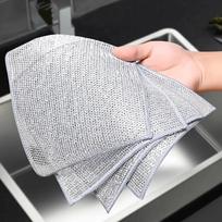 Silver wire cloth, kitchen non greasy silver wire cleaning cloth kichen accessories  cleaning tools  kitchen towel  rags 10pcs šviesiai pilka spalva