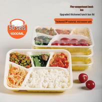 Disposable 5-Compartment Meal Prep Containers 1000ml