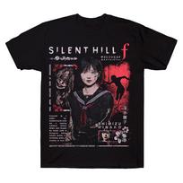 Silent Hill F T-shirt Horror Game Unisex T Shirts Retro Harajuku Aesthetic Pattern Tee Shirt Short Sleeve Vintage Cotton Clothes XS juoda