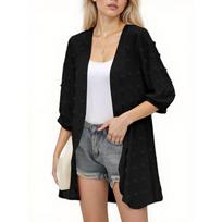 Women's Fashion Casual Seven Split Sleeve Color Cardigan Sun Top L juoda