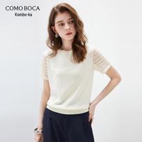Kemon Boca Women's Short-Sleeve Knit T-Shirt L pilkšvai balta
