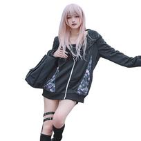 Project Sekai Mizuki Akiyama Cosplay Halloween Black Hoodie [milky time] (M) juoda
