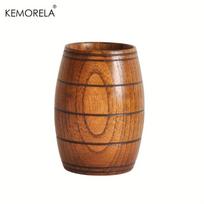 KEMORELA 210ml Natūralus tvirto medžio alaus puodelis Vikingų stiliaus medinis gėrimo puodelis kraft alui, ale, pieno vynui - 1/2 VNT. 210ML