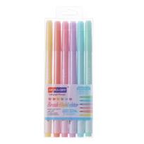 6Pcs/set Brush Highlighter Pens Kawaii Color Manga Markers Pastel Colors highlighter School Writing Materials High Quality Practical Daily Use