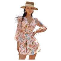 Sanqi One-Piece Swimsuit Dress for Women with Long Sleeves XL
