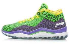 LiNing WOW 3 Way Of Wade 3 All-Star Cushioned Slip-Resistant Coverage Mid-Top Basketball Shoes Men's Green Purple ABAJ013-30 41.5