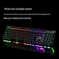 HP K10G 104-Key Wired Gaming Mechanical Keyboard juoda spalva