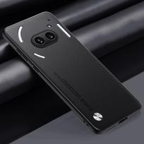 Prabangus PU odos dėklas Nothing Phone 2A Plus galiniam dangteliui Matinis silikoninis viso apsaugos telefono dėklas Nothing Phone 2A 5G Nothing Phone 2A juoda