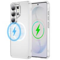 Transparent Fashion Magnetic Protective Case for Samsung Galaxy S26 Ultra S25 S24 Plus S 26 Wireless Charging Cover Coque Galaxy S26 Ultra gryna