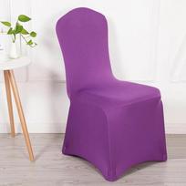 Universal Elastic Wedding Chair Covers Spandex Foot Pockets Stretch Slipcover Dust-proof Seat Cover Restaurant Banquet Hotel violetinė