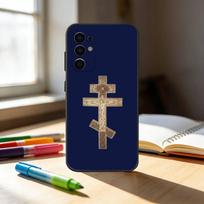 O-Orthdox Cross Icon Phone Case For Samsung S25,S24,S21,S22,S23,S30,Ultra,S20,Plus,Fe,Note,10,9,5G Black Cover Samsung S30plus5G