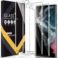 [3 Pack] Screen Protector for Samsung Galaxy S23 Ultra 5G, 3D Curved Full Coverage Soft TPU Film [Support Fingerprint Reader] for Galaxy S23&Hydrogel Film skaidri