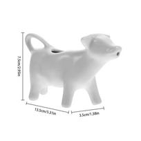 Ceramic Cow Shape Creamer Pitcher Heat Resistant Syrup Container Small Creamer for Camping Picnic Barbecue Portable Home 301-400ml balta