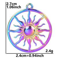 3pcs Sun Bulk Charm Pendants For Jewelry Making Supplies DIY Vintage Bohemian Accessories Stainless Steel Charms Colgante Hombre