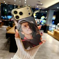 B-Bruno Mars Music Phone Case For IPhone 17 16 15 14 13 12 Pro Max Plus Electroplated Metal Bumper Case Tempered Glass Back iPhone 16
