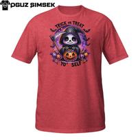 Funny Halloween Grim Reaper T-Shirt Mens Womens Tees Top | Trick Or Treat Yo' Self Graphic Tee XL