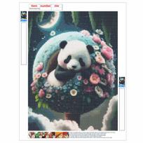 Cute Panda 5D Diamond Painting Full Round Drill Mosaic Diamond Embroidery Belief in Heart Cross Stitch Kits Home Decor Home Decor Round 30x40cm