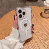 Magnetic Wireless Charger for Magsafe Transparent Case for IPhone 17 11 12 13 14 15 16 Pro Max Plus Shockproof Soft Bumper Cover For iPhone 17 skaidri